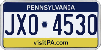 PA license plate JXO4530