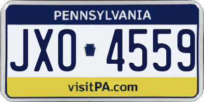 PA license plate JXO4559