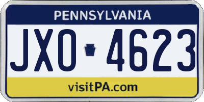 PA license plate JXO4623