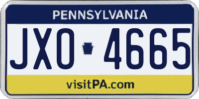 PA license plate JXO4665