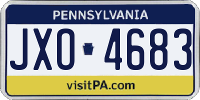PA license plate JXO4683