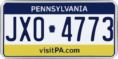 PA license plate JXO4773