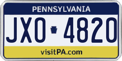 PA license plate JXO4820