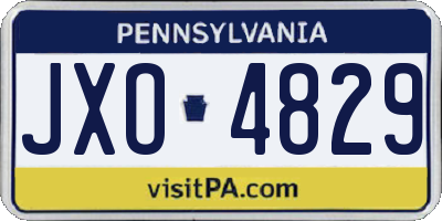 PA license plate JXO4829