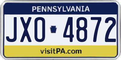 PA license plate JXO4872