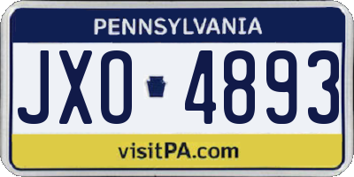 PA license plate JXO4893