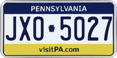 PA license plate JXO5027