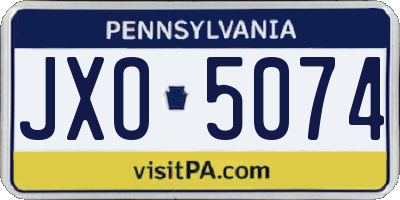 PA license plate JXO5074