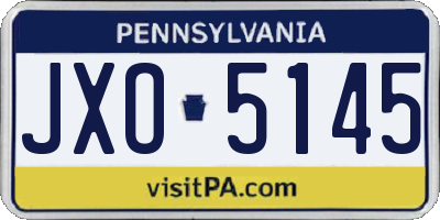 PA license plate JXO5145