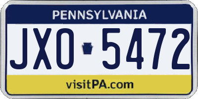 PA license plate JXO5472