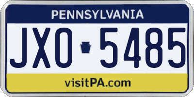 PA license plate JXO5485