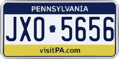 PA license plate JXO5656