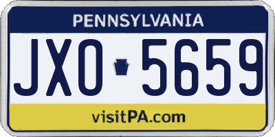 PA license plate JXO5659