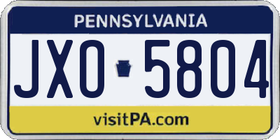 PA license plate JXO5804