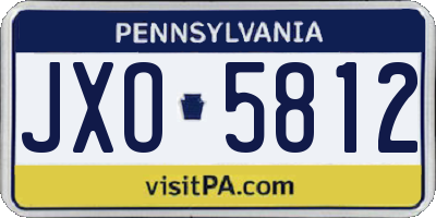 PA license plate JXO5812