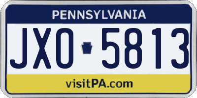 PA license plate JXO5813
