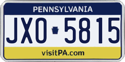 PA license plate JXO5815