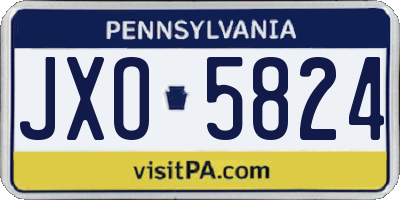PA license plate JXO5824