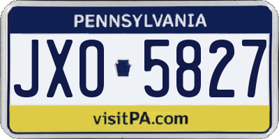PA license plate JXO5827
