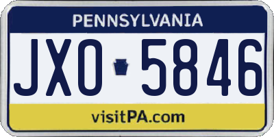 PA license plate JXO5846