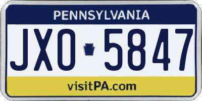 PA license plate JXO5847