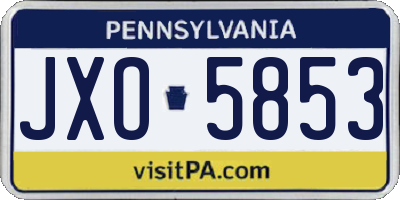 PA license plate JXO5853