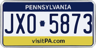 PA license plate JXO5873