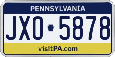 PA license plate JXO5878