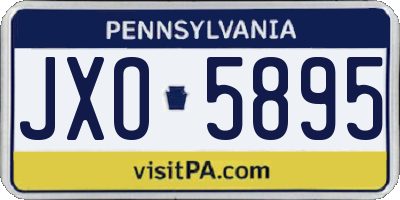 PA license plate JXO5895
