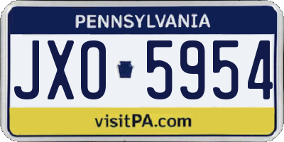 PA license plate JXO5954