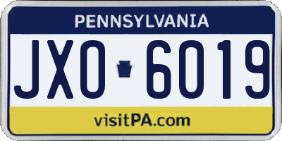 PA license plate JXO6019