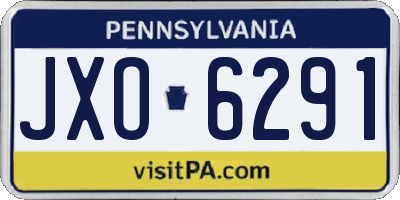 PA license plate JXO6291