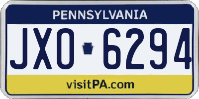 PA license plate JXO6294
