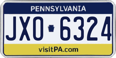 PA license plate JXO6324