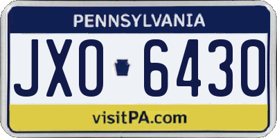 PA license plate JXO6430