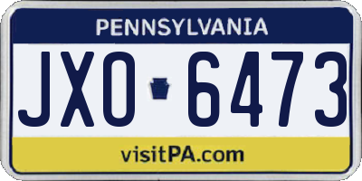 PA license plate JXO6473