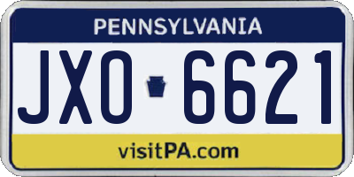 PA license plate JXO6621