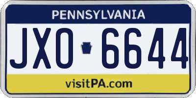 PA license plate JXO6644