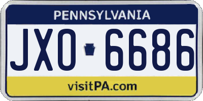 PA license plate JXO6686