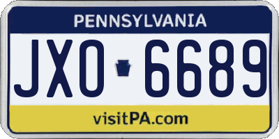 PA license plate JXO6689
