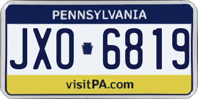 PA license plate JXO6819