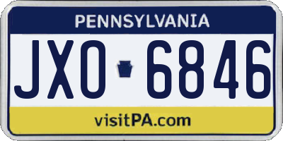 PA license plate JXO6846