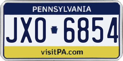 PA license plate JXO6854