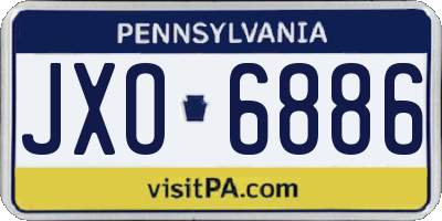 PA license plate JXO6886