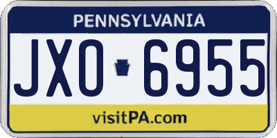 PA license plate JXO6955