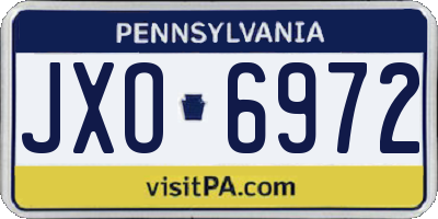 PA license plate JXO6972