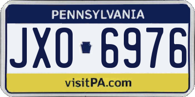 PA license plate JXO6976