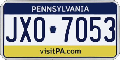 PA license plate JXO7053