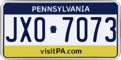 PA license plate JXO7073