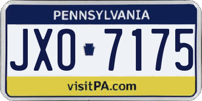 PA license plate JXO7175